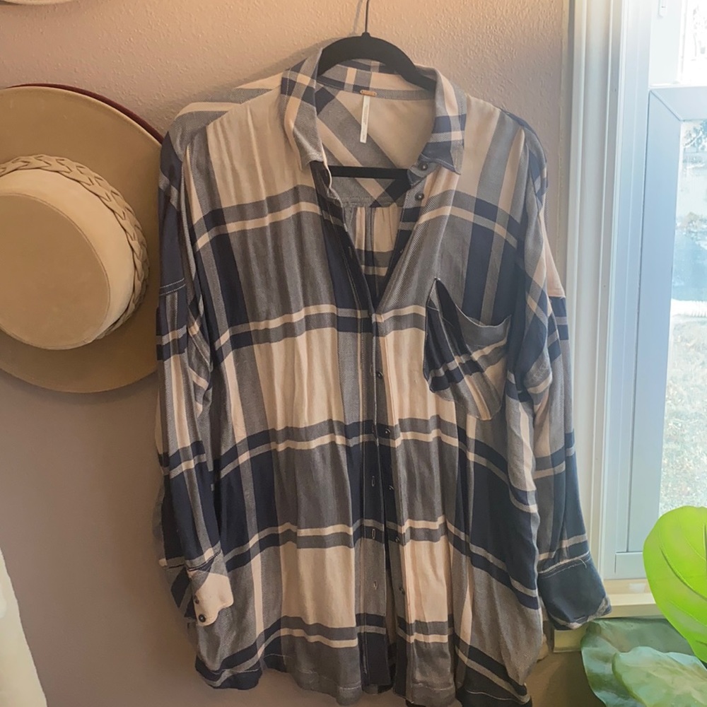 Oversized plaid shirt